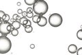 Liquid bubbles over a white background Royalty Free Stock Photo