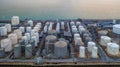 Liquid chemical tank terminal, Storage of liquid chemical and petrochemical products tank, Aerial view Royalty Free Stock Photo