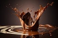 Liquid chocolate crown splash. Generative Ai Royalty Free Stock Photo