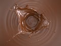Liquid chocolate crown splash. Top view