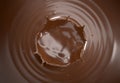 Liquid chocolate crown splash. Top view