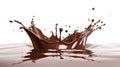 Liquid Chocolate crown splash in a pool of liquid chocolate. Generative A.I