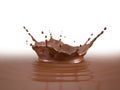 Liquid Chocolate crown splash pool with ripples Royalty Free Stock Photo