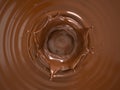 Liquid chocolate crown splash. Top view