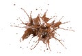 Liquid chocolate isolated splash explosion. on white Royalty Free Stock Photo
