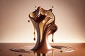 liquid chocolate, splashes of chocolate, drips, drops of chocolate, generative AI tools Royalty Free Stock Photo