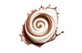 Liquid chocolate swirl. Milk and Chocolate mix Splash. Milk and chocolate flow. Royalty Free Stock Photo