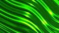 Liquid chrome waves background, shiny and lustrous green metal pattern texture, silky 3D illustration