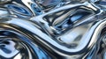 Liquid chrome waves background, shiny and lustrous metal pattern texture