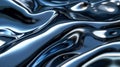 Liquid chrome waves background, shiny and lustrous metal pattern texture