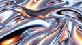 Liquid chrome waves background, shiny and lustrous metal pattern texture Royalty Free Stock Photo