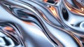 Liquid chrome waves background, shiny and lustrous metal pattern texture