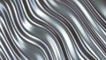 Liquid chrome waves background, shiny and lustrous metal pattern texture, silky 3D illustration Royalty Free Stock Photo