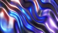 Liquid chrome waves background, shiny texture of metallic pattern with reflected multicolored lights Royalty Free Stock Photo