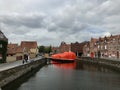 Liquid City Vloeibare Stad. Art installation on the canal. Part of the Bruges Triennial.