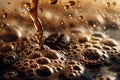 Liquid coffee swirling with creamy textures in a rich, smooth background. Royalty Free Stock Photo