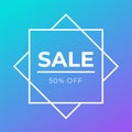 Liquid colorful background with 50% sale banner template design. Big sale special offer. Liquid background Special offer banner Royalty Free Stock Photo