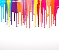 Liquid colorful paint dripping on a white background Royalty Free Stock Photo
