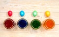 Liquid colors and painted easter eggs