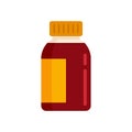 Liquid cough syrup icon flat isolated vector Royalty Free Stock Photo