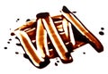 Liquid dark chocolate isolated on white background Royalty Free Stock Photo
