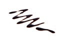 Liquid dark chocolate isolated on a white background, silhouette of drawn chocolate zigzag Royalty Free Stock Photo