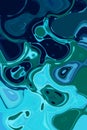 Liquid diffusion of mint green and indigo acrylic paint dropped in the water Royalty Free Stock Photo