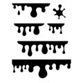 Liquid drips border and splash vector. Royalty Free Stock Photo