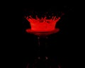 Liquid Drop Art Crown Shape On Upturned Wine Glass