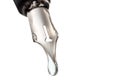 Liquid drop dripping from nib of pen close up Royalty Free Stock Photo