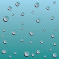 Liquid droplets on clear surface.