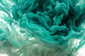 Liquid fluid art abstract background. Blue green acrylic paint underwater, galactic smoke ocean Royalty Free Stock Photo