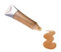 Liquid foundation spilled out of bottle Royalty Free Stock Photo