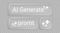 Liquid glass interface buttons for AI generate Royalty Free Stock Photo