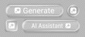 Liquid glass interface buttons for AI generate Royalty Free Stock Photo