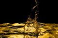Liquid gold drop and ripple Royalty Free Stock Photo