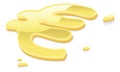 Liquid gold Euro symbol sign Royalty Free Stock Photo