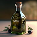 Liquid gold Glass bottle of the best extra virgin olive oil - Generated Artificial Intelligence - AI