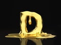 Liquid gold letter D