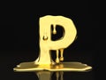 Liquid gold letter P