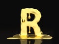 Liquid gold letter R