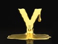 Liquid gold letter Y