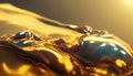 Liquid gold metallic dynamic glossy fluid abstract luxurious background