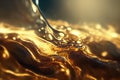 Liquid gold metallic dynamic glossy fluid abstract luxurious background