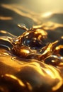 Liquid gold metallic dynamic glossy fluid abstract luxurious background