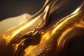 Liquid gold metallic dynamic glossy fluid abstract luxurious background