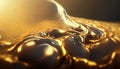 Liquid gold metallic dynamic glossy fluid abstract luxurious background