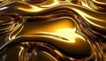 Liquid Gold, Molten Texture, 3D Render. Gold Surface. Abstract Background with Soft Wavy Pattern. Royalty Free Stock Photo