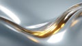Liquid Gold and Silver: An Abstract Wavy Metallic Flow Royalty Free Stock Photo