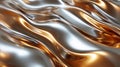 Liquid gold or silver with smooth waves. Shiny metallic texture. Abstract background. Ai Generated Royalty Free Stock Photo